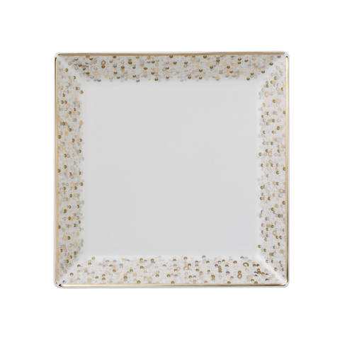 Spangles White Square Plate 8 7/8"
