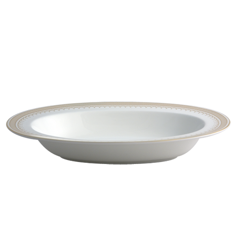 Lattice Gold Oval Vegetable Bowl 11"