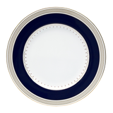 Lattice Gold Blue Round Accent Plate 9"